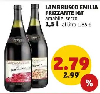 PENNY Lambrusco emilia frizzante igt offerta