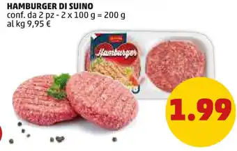 PENNY Hamburger di suino offerta