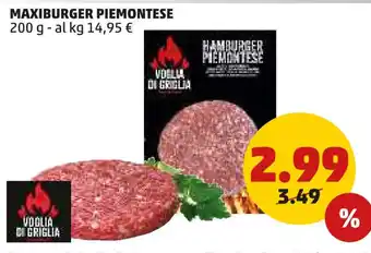 PENNY Maxiburger piemontese offerta