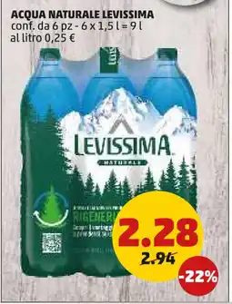 PENNY Acqua naturale LEVISSIMA offerta