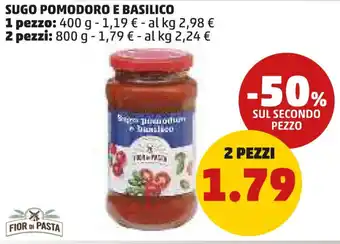 PENNY FIOR DI PASTA Sugo pomodoro e basilico offerta