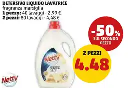 PENNY Netty Detersivo liquido lavatrice offerta