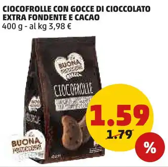 PENNY Ciocofrolle con gocce di cioccolato extra fondente e cacao BUONA offerta