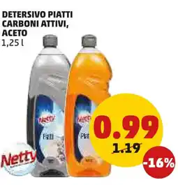 PENNY Detersivo piatti carboni attivi, aceto offerta