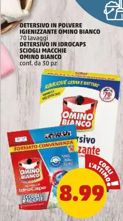 PENNY OMINO BIANCO Detersivo in polvere igienizzante / detersivo in idrocaps sciogli macchie offerta