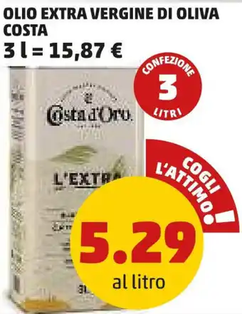 PENNY Olio extra vergine di oliva costa offerta