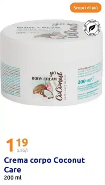 Action Crema corpo Coconut Care offerta