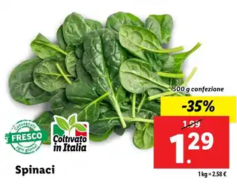 Lidl Spinaci offerta