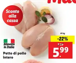 Lidl Petto di pollo intero offerta