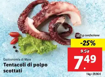 Lidl Gastronomia di Mare Tentacoli di polpo scottati offerta