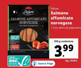 Lidl Deluxe Salmone affumicato norvegese offerta