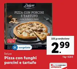 Lidl Deluxe Pizza con funghi porcini e tartufo offerta