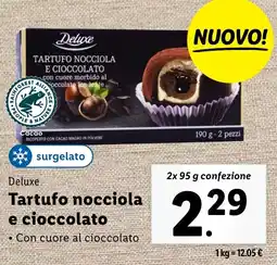 Lidl Deluxe Tartufo nocciola e cioccolato offerta