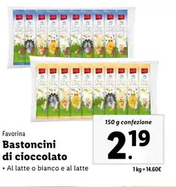 Lidl Favorina Bastoncini di cioccolato offerta