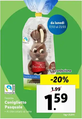 Lidl Favorina Coniglietto Pasquale offerta