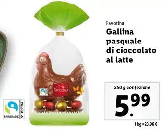 Lidl Favorina Gallina pasquale di cioccolato al latte offerta