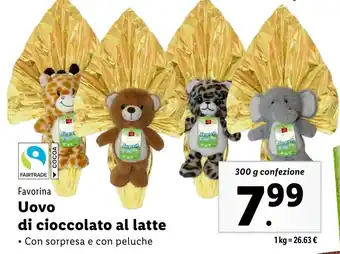 Lidl Favorina Uovo di cioccolato al latte offerta