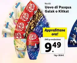 Lidl Nestlè Uovo di Pasqua Galak o Kitkat offerta