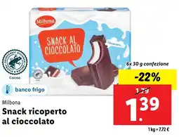 Lidl Milbona Snack ricoperto al cioccolato offerta