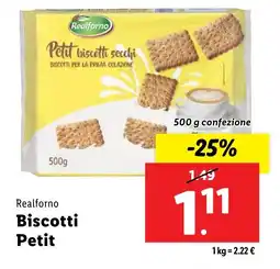 Lidl Realforno Biscotti Petit offerta