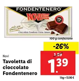 Lidl Novi Tavoletta di cioccolato Fondentenero offerta