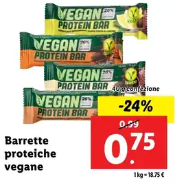 Lidl Barrette proteiche vegane offerta