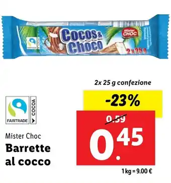 Lidl Mister Choc Barrette al cocco offerta