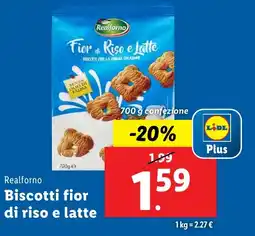 Lidl Realforno Biscotti fior di riso e latte offerta