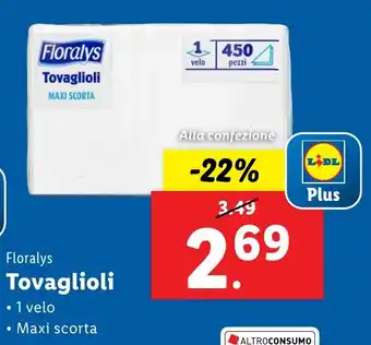 Lidl Floralys Tovaglioli offerta