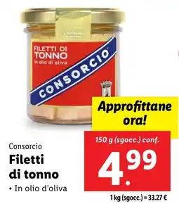 Lidl CONSORCIO Filetti di tonno offerta