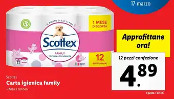 Lidl Scottex Carta igienica family offerta