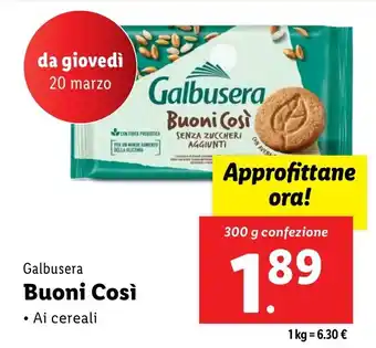 Lidl Galbusera Buoni Così offerta