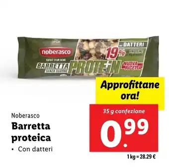 Lidl Noberasco Barretta proteica offerta