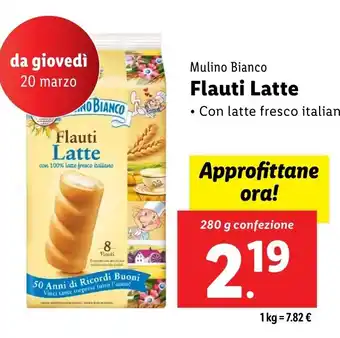 Lidl Mulino Bianco Flauti Latte offerta