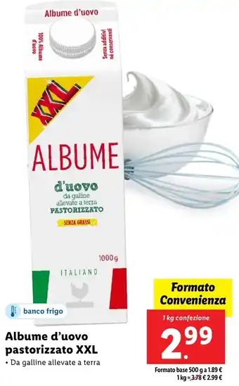 Lidl Albume d'uovo pastorizzato XXL offerta