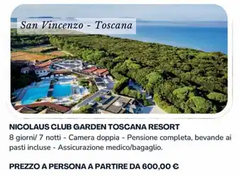 Carrefour Nicolaus club garden toscana resort offerta