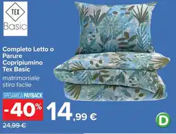 Carrefour Completo Letto o Parure Copripiumino Tex Basic offerta