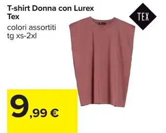 Carrefour T-shirt Donna con Lurex Tex offerta