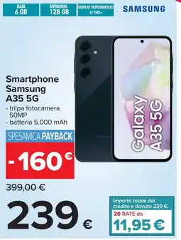 Carrefour Smartphone Samsung A35 5G offerta