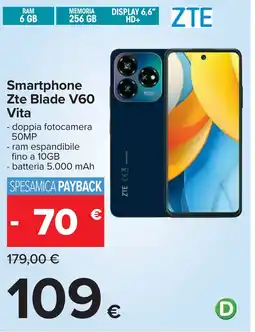 Carrefour Smartphone Zte Blade V60 Vita offerta