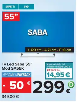 Carrefour Tv Led Saba 55" Mod SA55K offerta