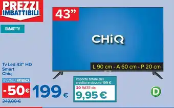 Carrefour Tv Led 43" HD Smart Chiq offerta