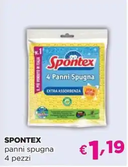 Acqua & Sapone SPONTEX panni spugna 4 pezzi offerta