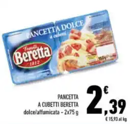 Conad City Pancetta a cubetti BERETTA dolce/affumicata offerta