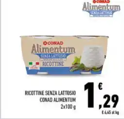 Conad City Ricottine senza lattosio CONAD ALIMENTUM offerta