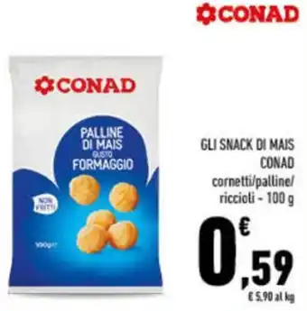 Conad City Gli snack di mais CONAD offerta