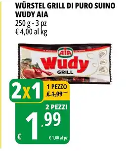 Tigros Würstel grill di puro suino wudy AIA offerta