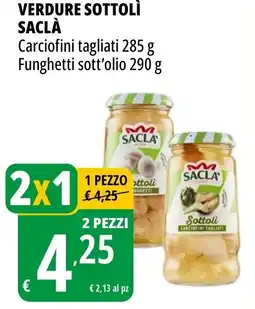 Tigros Verdure sottolì SACLÀ Carciofini tagliati offerta