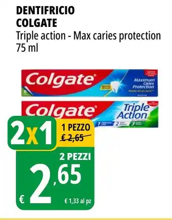 Tigros Dentifricio COLGATE triple action - max caries protection offerta