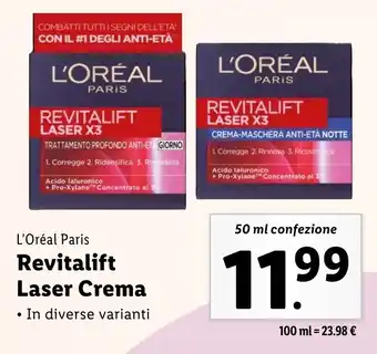 Lidl L'Oréal Paris Revitalift Laser Crema offerta